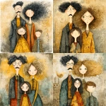 **whimsical photorealistic illustration of a fathers d mother with their girl and boy, father has black hair and a moustache, he’s wearing glasses, mother has curly blonde hair and she’s wearing glasses girl has dark brown hair and she’s wearing glasses, son has brown hair and is older and taller than the young girl --v 7.0 --p b3kgthr --s 750** - <@520759084903956481> (fast)
-# Create, explore, and organize on [midjourney.com](<https://midjourney.com/imagine?from_discord=1>)
