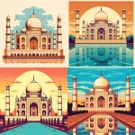 **vector illustration of India, Taj Mahal --s 250 --v 5.1** - <@1086316614535872542> (fast)