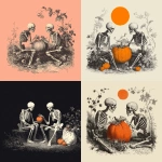 **an illustration of two skeletons carving a jack o lantern --s 250** - <@1083883730415931492> (fast)
-# Create, explore, and organize on [midjourney.com](<https://midjourney.com/imagine?from_discord=1>)