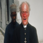 **<https://s.mj.run/cwTvEep8bpY> wearing a catholic priest wardrobe, standing beside a Nigerian man who is wearing traditional Nigerian wardrobe, old church in the background, realistic, photorealistic, --ar 16:9 --v 7.0 --s 50** - Upscaled by <@990985509620842596> (fast)
