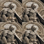 **Monochronolith batman wears time-traveling costume made of stone. Epic. Comic book cover. --v 7.0 --c 5 --ar 2:3** - Variations (Region) by <@1052958752749387917> (relaxed)