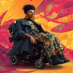 **graffiti bipoc motorized wheelchair and disability accessible fashion design sketch --ar 3:4 --p v72x35v** - Image #3 <@948741381743083580>