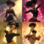 **gorgeous, black girl, anime art style dancing** - <@922549192138838117> (fast)