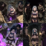 **The crew is fighting into the lavender dungeon --chaos 30 --ar 5:6 --raw --profile snkbdum --stylize 500 --v 7.0** - Remix (Strong) by <@161240424890105856> (relaxed)