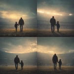 **father and son holding hands in a football stadium, they are far from the photo, fans in the background** - Variations (Strong) by <@450124934837043201> (fast)