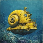 **a yellow navy ammonite amanita submarine down the sea --v 7.0 --raw** - Image #3 <@1071135204846096475>