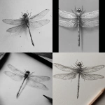 **dragon fly pencil sketch, realistic, pov straight down** - <@1202707032818458747> (fast)