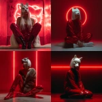 **sia sitting on a stole in red latex pants and a Wolf leather mask. Ther is red neon light behind her** - <@785482556321693726> (fast)
-# Create, explore, and organize on [midjourney.com](<https://midjourney.com/imagine?from_discord=1>)