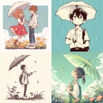 **a parasol holding a human above its head to keep out of the rain --niji 6 --p l1iegbg** - <@690328976094134272> (fast)