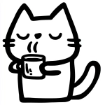 **<https://s.mj.run/_zHsJO3Jwuo> cute cat drinking coffee icon, simple line art with black lines on a white background in the style of a minimalist cartoonist drawing, simple shapes, kawaii meets streetwear vector illustration and clipart style, whimsical but cute design, children's book illustrations, low details, bold thick outline, no shading. --ar 73:78 --s 50** - Image #1 <@1089976150400434317>