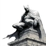 **Monochronolith batman wears time-traveling costume made of stone. Epic. Comic book cover. Full body. Low angle. Minimalistic. By Greg Capullo, by Frank Miller. --v 7.0 --c 5 --ar 2:3** - Image #4 <@1052958752749387917>