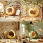 **Custard Apple Playroom with creative corners - inside a hollow half custard apple, oval bumpy fruit with distinct scale-like segments, short stem, Hazel thỏ building blocks, Pip nhím drawing on an easel, seeds scattered as playful decorations, whimsical cozy space, bold outlines, storybook illustration, smooth shapes. --v 6.1** - <@1426448926453530644> (relaxed)
-# Create, explore, and organize on [midjourney.com](<https://midjourney.com/imagine?from_discord=1>)