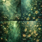 **A magical green garden glowing with emerald light, filled with floating flowers, shimmering mist, and enchanted plants. Fireflies drifting through the air, dreamy fantasy atmosphere, cinematic lighting, painterly illustration, fine-art digital style, high detail, concert poster design. --ar 1:1 --v 6.0 --stylize 800** - <@1368687980944031764> (fast)
-# Create, explore, and organize on [midjourney.com](<https://midjourney.com/imagine?from_discord=1>)