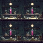 **pixel art spritesheet of high tech lab for a side scrolling game, pink embreo of baby beholder monster in water glass tube --v 7.0** - Variations (Region) by <@758874491680981014> (fast)