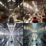 **A vast industrial-scale car factory labeled ‘USED CAR FACTORY’, with conveyor belts moving second-hand cars through inspection, polishing, and reconditioning stations. Rows of used vehicles at different stages of processing some slightly worn, others freshly restored. The building is huge, realistic, and non-futuristic reminiscent of a car manufacturing plant but adapted for used vehicles. Subtle humour in the concept, but rendered photorealistically with cinematic lighting, dust and atmosphere. Exterior view through wide-angle lens showing trucks arriving with old cars and others leaving polished. High detail, realistic scale, 16:9 composition, cinematic realism, soft daylight, dramatic perspective, --ar 16:9 --v 6.0 --raw** - <@1098201299582988349> (fast)
-# Create, explore, and organize on [midjourney.com](<https://midjourney.com/imagine?from_discord=1>)