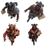 **a top down VTT virtual table top token, aerial view, clear background, a hardened tiefling wizard with ashen, slightly reddish skin, horns curve naturally back from forehead, dark, textured, realistic. eyes glow faintly, carries a worn spellbook in one hand, clothing is traveling leathers, subtle carnival-style flourishes, and hints of a wandering performer’s past, fantasy roll20** - <@758604467146588180> (fast)
-# Create, explore, and organize on [midjourney.com](<https://midjourney.com/imagine?from_discord=1>)