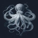 **white octopus floating in the darkness, engraving, illustration, Gustave Diore style, symetric, --ar 4:5** - Image #1 <@1019171884983648307>