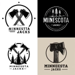 **Simple, Minimalistic Logo for an Axe Throwing Company, Circle, Black and White, "MINNESOTA JACKS" Vector, Thick Black Outline** - <@1067982535730151454> (relaxed)
-# Create, explore, and organize on [midjourney.com](<https://midjourney.com/imagine?from_discord=1>)