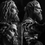 **black Greek gods dreads statue black and white photography --v 6.1** - <@819073620625981460> (fast)