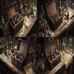 **A small box on a table full of Alchemist supplies and medical gear, D&D art --ar 5:3** - Variations (Strong) by <@632328592499539989> (fast)