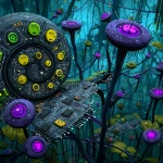 **Ammonite Amanita Circuitry, SciFi, psychedelic, blacklight, abstract --s 600 --c 30 --p vny9b7c** - Image #3 <@1071135204846096475>