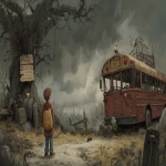 **award winning scene from the horror movie called "the children's book illustration" --ar 16:9 --v 7.0** - Image #4 <@1135636698060038216>