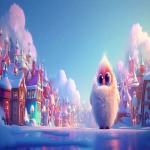 **<https://s.mj.run/r1k8q3TNSqk> <https://s.mj.run/FaAPSlDMhl8> Combine both uploaded images into one wide YouTube banner. Keep the magical cartoon city exactly as it is, without changing colors, shapes, or style. Place the fluffy round creature (Mimbu) from the second image into the scene naturally, keeping its original look, proportions, and textures unchanged. Blend the character smoothly into the environment as if standing in front of the city. Do NOT alter the city, do NOT alter the character. Only merge them into one coherent, bright, magical cartoon banner. No text. Wide composition suitable for a YouTube channel header. --ar 7:3 --v 6.0** - Image #4 <@1088867720403107860>