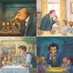 **a man eating his own nose, children's book illustration, --v 7.0 --p gdfa9ky** - <@454052210859573268> (fast)