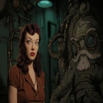 **<https://s.mj.run/Ihi8efCfA30> Miss Nautilus visiting a tenebrous submarine and meeting captain nemo --ar 7:5 --v 7.0 --raw** - Image #1 <@1071135204846096475>