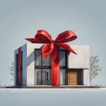 **a printed picture of a beautiful modern house tied with a red gift ribbon, realistic, HD --ar 4:5 --v 7.0** - Image #4 <@1215227399508332544>
