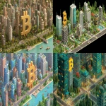 **big bitcoin in a megapolis city, detailed --ar 16:9 --p 8281hej** - <@1183565915632181310> (turbo)
