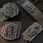 **create an image of Old-look metal Rogue dnd character & dnd icons on a metal belt or strap, in 3D style - have some dnd style border, lines, signs - all comet designs --v 7.0** - <@1054926864520581210> (fast)