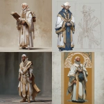 **half elf clerk in white and gold robes** - <@700509070872018974> (fast)