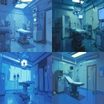 **White operating room, hospitalization, small private clinic, clean, stuffy, basement, door, humidifier, cabinet, unmanned, air purifier,deserted, box machine, operating table, cabinet, air purifier, shelf, metal wagon cart, --ar 3:2 --niji 6** - Remix (Strong) by <@915835811092656128> (fast)