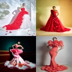 **rafflesia gown --chaos 10 --ar 3:4 --raw --profile s6ozijt 2e136ei --stylize 50 --v 7.0 --draft** - <@871364285517934602> (relaxed)