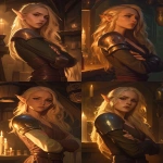 **<https://s.mj.run/QEdiLVdzku8> illustration of exasperated 30 years old blond elf woman looking up, 3/4 view, crossed arms, in a tavern lit by candles during nighttime (light coming from the left), natural colors, professional illustration, league of legends splash art style, mooncolony studio --ar 2:3 --niji 6** - <@886738135285911622> (fast)
-# Create, explore, and organize on [midjourney.com](<https://midjourney.com/imagine?from_discord=1>)