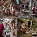 **santa claus looking at the ancient ruins of his first toy factory --ar 7:5 --v 7.0 --raw** - <@1071135204846096475> (relaxed)