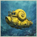 **a yellow navy ammonite amanita submarine down the sea --v 7.0 --raw** - Image #1 <@1071135204846096475>