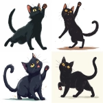 **A black cat is licking in the air with one leg, a simple flat illustration style with thick lines and solid colors, on a white background, a full-body portrait with high-definition details, in a cartoon art style. The cute expression of the little feline shows its strong muscles. It has yellow eyes, fluffy ears, a raised tail, claws extended in front, one paw raised to show strength, in a simple design. The black color tone creates an atmosphere of power. --ar 8:7 --v 6.0 --s 250** - <@756269320539209761> (fast)
-# Create, explore, and organize on [midjourney.com](<https://midjourney.com/imagine?from_discord=1>)