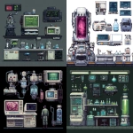 **pixel art spritesheet of high tech lab for a side scrolling game --v 7.0** - <@758874491680981014> (fast)