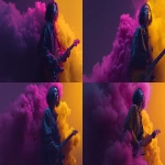 **make a cover, leave space for text on the left, dark smoke and empty purple space on the left, make the left space dark, neon guitar, black background, purple-yellow style, hyperrealism style, minimalism --ar 7:4 --s 250 --raw** - Variations (Strong) by <@1189578992479633449> (fast)
-# Create, explore, and organize on [midjourney.com](<https://midjourney.com/imagine?from_discord=1>)