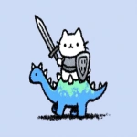 **cute medieval cat rides a diplodocus into battle --ar 3:2 --sref 2854935263 --profile u22owga ne2iv4e** - Image #4 <@937851746712186921>