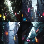 **waist-up front-facing shot in a narrow cyberpunk alleyway during daytime, futuristic buildings with neon signs and cables, soft daylight filtering through high structures, cinematic composition, urban textures and atmosphere, octane render, --v 7.0 --p pmcvoi5 --s 50** - <@960107048031387718> (fast)