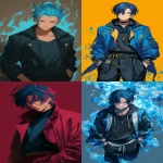 **An anime character . A handsome teenage male since 18 and 20 years , with flams hair with a blue combinaison . He look like a super vilain --ar 3:5** - <@409716268476923920> (fast)
-# Create, explore, and organize on [midjourney.com](<https://midjourney.com/imagine?from_discord=1>)