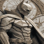 **Monochronolith batman wears time-traveling costume made of stone. Epic. Comic book cover. --v 7.0 --c 5 --ar 2:3** - Image #2 <@1052958752749387917>
