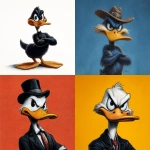 **Daffy Duck --ar 1:1 --v 7.0 --s 1000 --exp 50** - <@1069784779991548015> (relaxed, stealth)