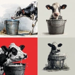 **a cow producing a lot of milk into a bucket** - <@1087125183451631706> (fast)