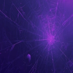 **minimal flat illustration, faint glowing purple spiderweb barely visible in the blackness, shadowy black spider crawling in the corner, eerie and mysterious vibe, mostly black with slight purple glow, clean minimal composition, loop animation friendly --niji 6 --ar 16:9** - Image #4 <@257221362568003584>