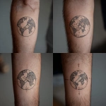**a tattoo design of the earth with a bandaid on it** - Variations (Strong) by <@408082407279820821> (fast)