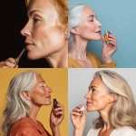 **a really good skin and beautiful 40 year old woman drinking a supplement vial , seen from a side (profile) she actually has to be actually drinking from the vial, which she should be holding with her hand** - <@1135549552879992884> (fast)